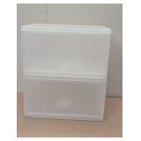 Set of 2 - Stackable Drop Front Boxes - Clear