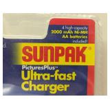 SunPak Ultra fast Charging -for AA & AAA - Includes 4 AA Batteries