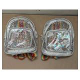 Set of 2 Mini Glitter Back Packs - Clear