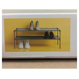 2-Tier Fabric Shoe Rack - Room Essentials™: Freestanding Shoe Organizer, Holds 8 Pairs, Steel Frame, Dark Gray
