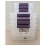 Set of 10 Mini Storage Bins - 4 Medium and 6 Small - No Lids