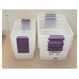 Set of 10 Mini Storage Bins - 4 Medium and 6 Small - No Lids