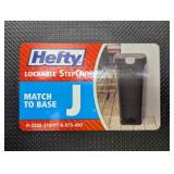 Hefty 12.3gal Slim Step Trash Can with Locking Lid Black: Large Kitchen Garbage Can, Pedal-Operated, Removable Lid