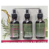 Mielle Rosemary Mint Scalp & Hair Strengthening Oil, 2X Biotin & Jojoba Oil, 3 pk./2 oz.