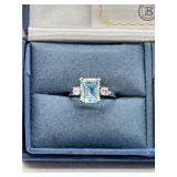 Princess Diana Aqua Allure Diamonesk Ring with Simulated Stones