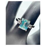 Princess Diana Aqua Allure Diamonesk Ring with Simulated Stones