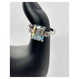 Princess Diana Aqua Allure Diamonesk Ring with Simulated Stones