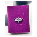 Marquise Cut Mystic Topaz Ring with Diamond Accents