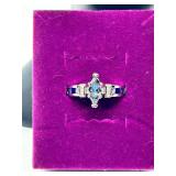 Marquise Cut Mystic Topaz Ring with Diamond Accents