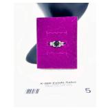 925 Sterling Silver Heart-Shaped Garnet Ring with Emerald Accents