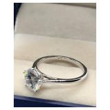 Sterling Silver Ring with Brilliant-Cut Clear Stone