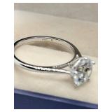 Sterling Silver Ring with Brilliant-Cut Clear Stone