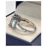 Sterling Silver Ring with Multicolor Gemstone