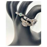 Collection of Elegant Silver Rings with Gemstones