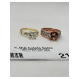 Pair of Elegant Rings with Crystal Settings