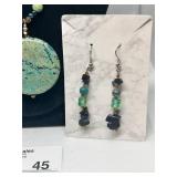 Handcrafted Beaded Necklace with Matching Dangle Earrings