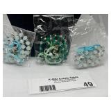 Set of 3 Beaded Bracelets with Gold-Tone Accents