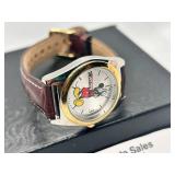 Vintage Mickey Mouse Watch with Simulated Leather Strap