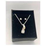 Elegant Necklace and Earring Set with Zircon Accents