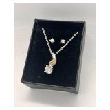 Elegant Necklace and Earring Set with Zircon Accents