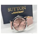 Sutton by Armitron Vegan Leather Pink Wristwatch