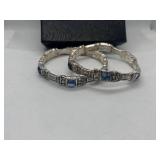 Pair of Bracelets with Blue Gemstones