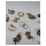 Collection of Vintage Costume Earrings with Mixed Designs