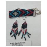 Handcrafted Beaded Bracelet and Matching Earrings Set