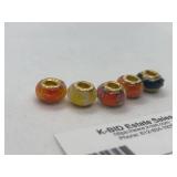 Set of 5 Pandora Bracelet Charms with Floral Designs