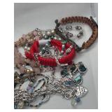 Collection of Assorted Costume Jewelry Bracelets and Necklaces