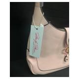 Marilyn Monroe Pink Shoulder Handbag with Logo Charm