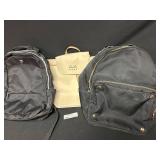 Lot of 3 Used Backpacks including LouLou Leather and Black Nylon Bags