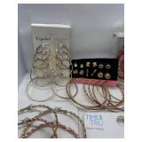 Collection of 18 Pairs of Fashion Earrings including Hoops and Studs