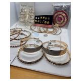 Collection of 18 Pairs of Fashion Earrings including Hoops and Studs