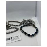 Collection of Vintage Metal Bracelets and Beaded Necklace