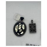 Set of 4 Assorted Pendant Charms with Mother of Pearl and Abalone Inlays