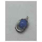 Silver Pendant with Blue Stone