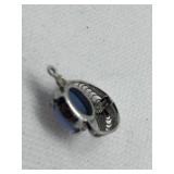 Silver Pendant with Blue Stone