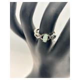 Sterling Silver Ring with Oval Opal Gemstone