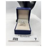 Sterling Silver Ring with Brilliant-Cut Clear Stone