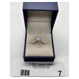 Sterling Silver Ring with Brilliant-Cut Clear Stone