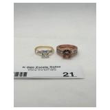 Pair of Elegant Rings with Crystal Settings
