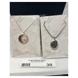 Lot of 2 Silver Necklaces with Unique Pendants
