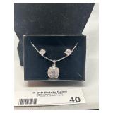 Elegant Silver Necklace and Earring Set with Cubic Zirconia