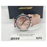 Sutton by Armitron Vegan Leather Pink Wristwatch