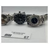 Lot of 3 Stylish Wrist Watches with Metal Bands