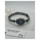 Vintage-Style Silver Bracelet with Abalone and Beaded Accents