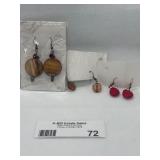 Collection of Assorted Earrings Including Tiger Eye and Gemstone Designs