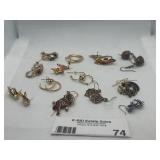 Collection of Vintage Costume Earrings with Mixed Designs
