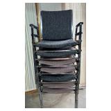 Stack of 7 Vintage Mid-Century Modern Accent Office Chairs by Flair Designs LTD USA – Eames Era Style – Sleek Chrome Frames with Classic Upholstery – Timeless Design Perfect for Office or Lounge